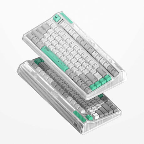 Iqunix og80 wormhole wireless mechanical keyboard (grijs, us lay-out (qwerty), cherry mx brown, 80% (tkl), rgb leds, hot-swappable, pbt, 2.4ghz | bluetooth 5.1 | usb-c)