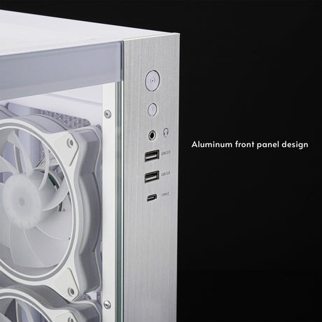 Chieftec visio midi tower behuizing (wit | 2x usb-a | 1x usb-c | rgb | tempered glass)
