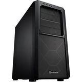 Silverstone sst-sed1-b midi tower behuizing (zwart | 2x usb-a | 1x usb-c)