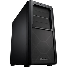 Silverstone sst-sed1-b midi tower behuizing (zwart | 2x usb-a | 1x usb-c)