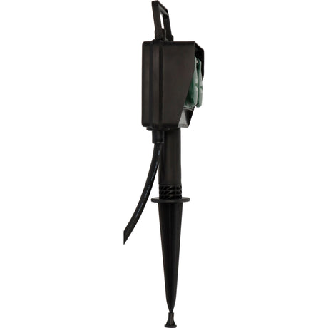 Brennenstuhl tuincontactdoos met aardspies 1154430 2-voudige stekkerdoos (zwart, 2x stekker, 1,4 meter, ip44)