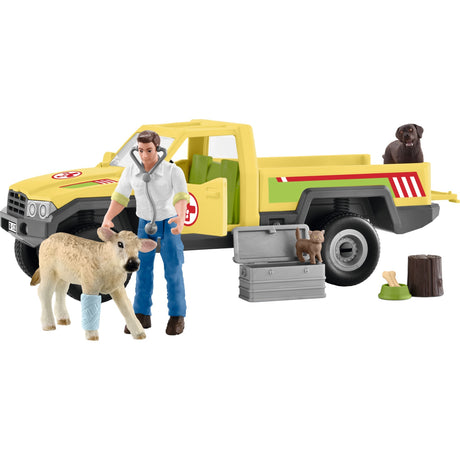 Schleich farm world speelfigurenset dierenartsbezoek op de boerderij