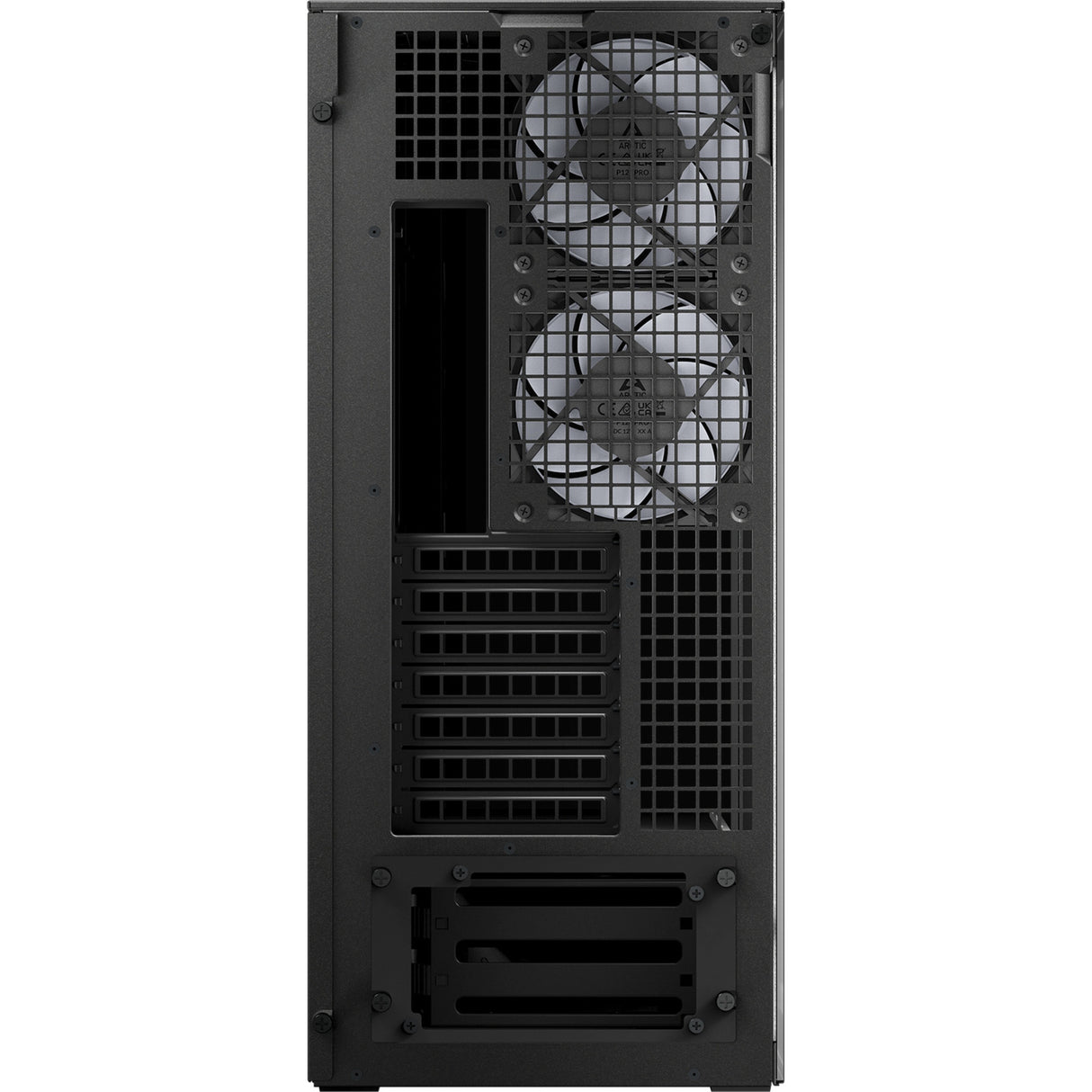 Arctic xtender vg midi tower behuizing (zwart (mat) | 2x usb-a | 1x usb-c | rgb | tempered glass)