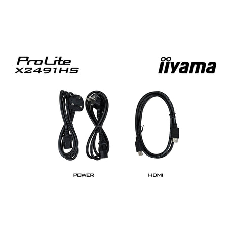 Iiyama prolite x2491hs-b1 23.8 monitor (zwart, 1x displayport, 1x hdmi, 120 hz)