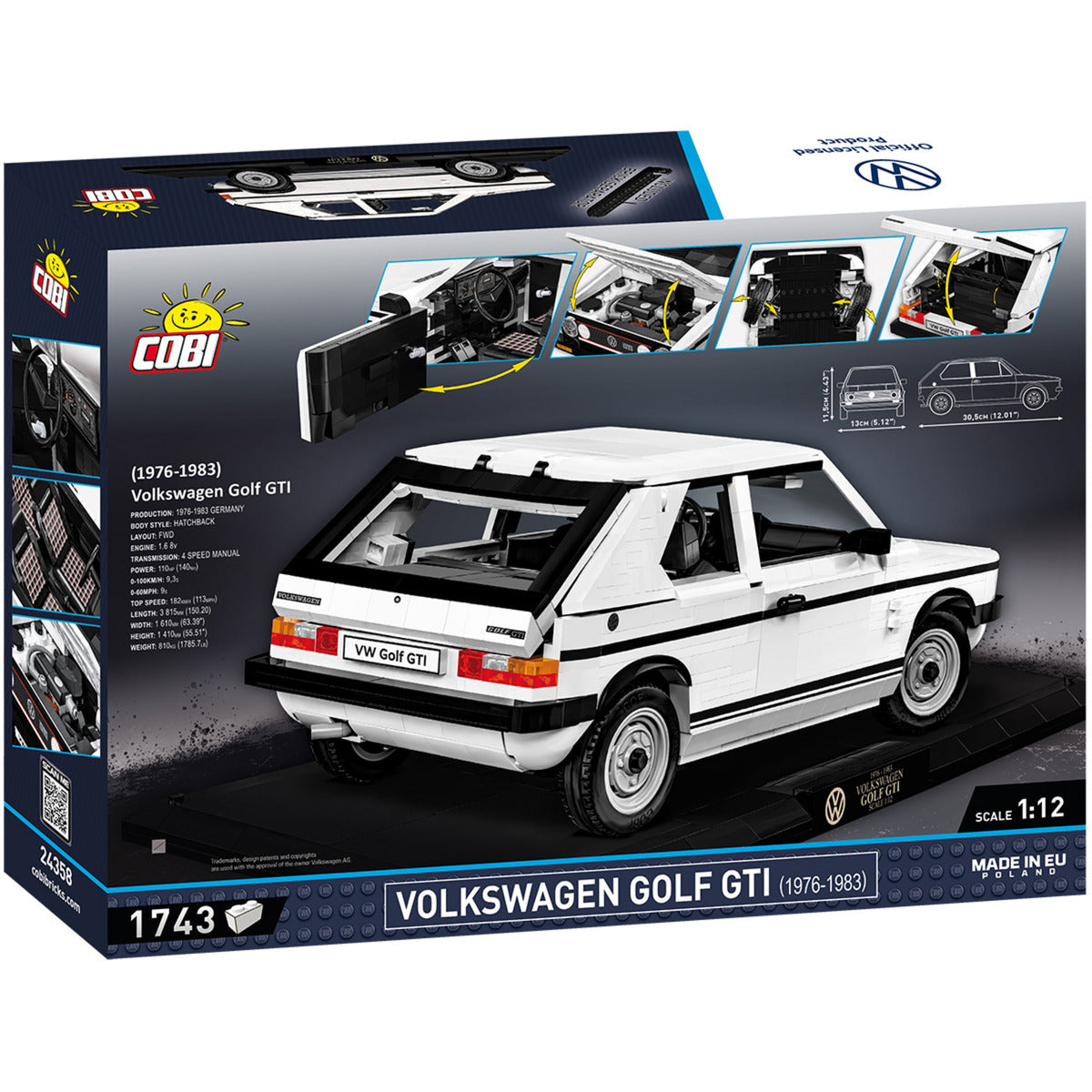 Cobi volkswagen golf gti (1976-1983) - executive edition constructiespeelgoed (schaal 1:12)