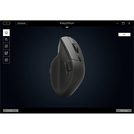 Keychron m6-a1 wireless mouse (zwart, 100 - 26.000 dpi, usb-c bluetooth 5.1 2.4 ghz)