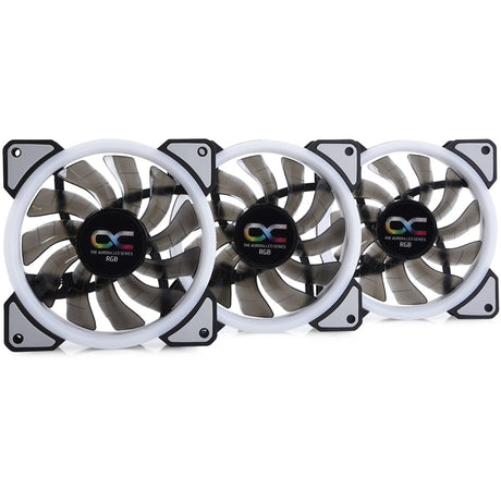 Alphacool eiszyklon aurora lux digital rgb case fans (3 stuks, 120 x 120 x 25 mm, 3-pins fan-connector)