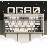 Iqunix og80 hitchhiker wireless mechanical keyboard (grijs, us lay-out (qwerty), cherry mx silent red, 80% (tkl), rgb leds, hot-swappable, pbt, 2.4ghz | bluetooth 5.1 | usb-c)