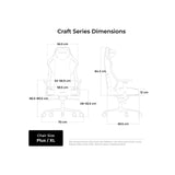 Dxracer craft xl black fabric gamestoel (zwart)