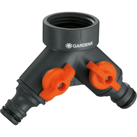Gardena 2-weg-waterverdeler 26,5 mm (g 3 4 ) kraanstuk (grijs oranje, 938-20)