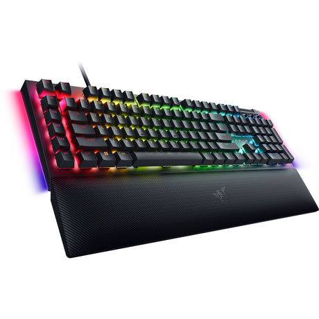 Razer blackwidow v4 rgb mechanisch gaming toetsenbord (zwart, us lay-out (qwerty), yellow, 100%)