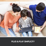 Logitech k400 plus toetsenbord (antraciet, eu lay-out (qwerty))