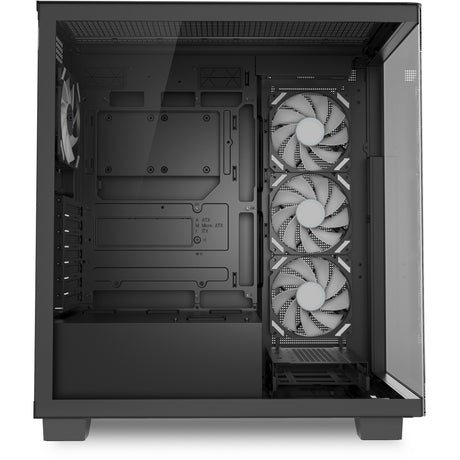 Sharkoon elite shark ca500 midi tower behuizing (zwart | 2x usb-a | 1x usb-c | rgb | tempered glass)