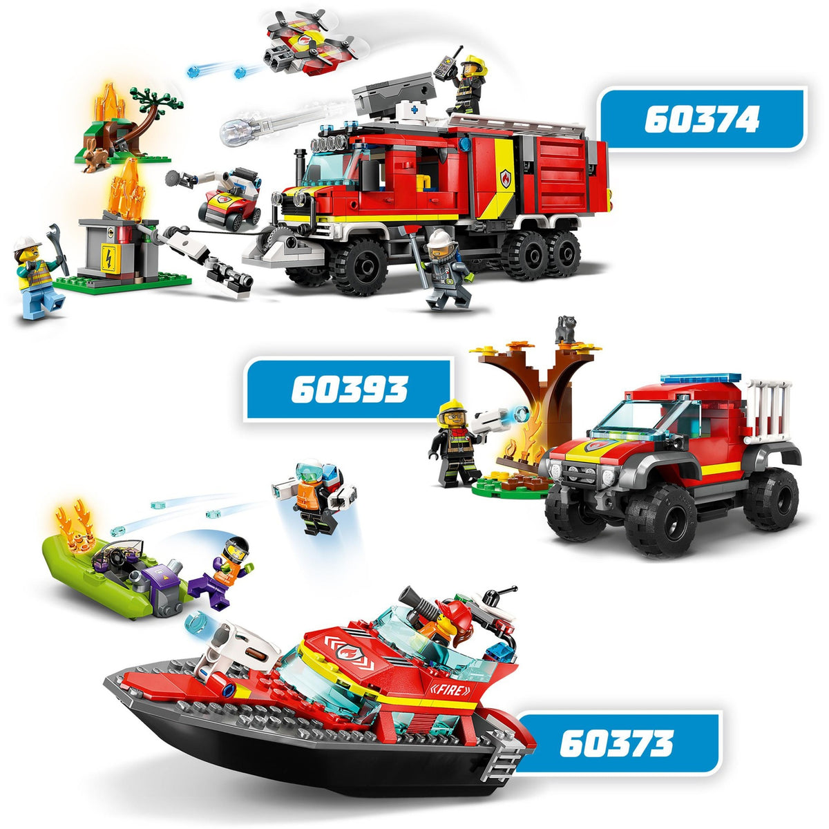 Lego city - reddingsboot brand constructiespeelgoed (60373)