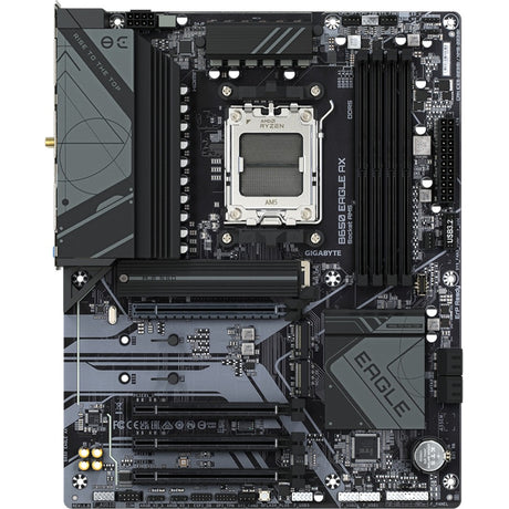 Gigabyte b650 eagle ax socket am5 moederbord (zwart grijs, raid, gb-lan, wi-fi 6e, bt, sound, atx)