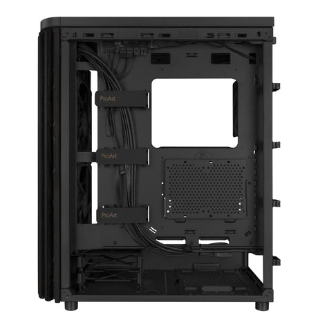 Asus proart pa401 wood edition - metal panel midi tower behuizing (zwart | 2x usb-a | 1x usb-c)