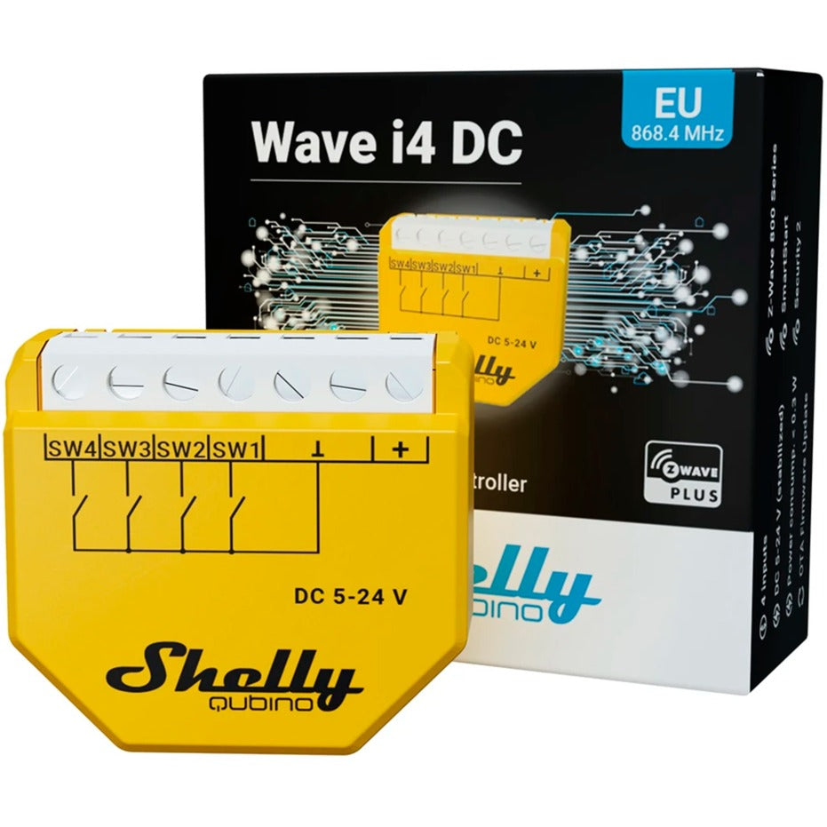 Shelly z-wave i4 dc scenes controller voor 5-24v voor smart home afstandsbediening