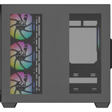 Xyz pc gear tesseract x midi tower behuizing (zwart | 2x usb-a | 1x usb-c | tempered glass)