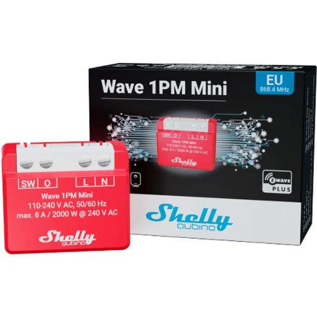 Shelly qubino wave 1pm mini schakel-meetactor z-wave