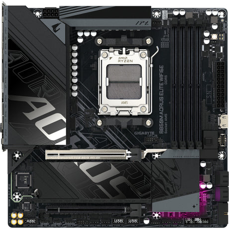 Gigabyte b850m aorus elite wifi6e socket am5 moederbord (zwart, raid, 2.5gb-lan, wi-fi 6e, bt, sound, µatx)