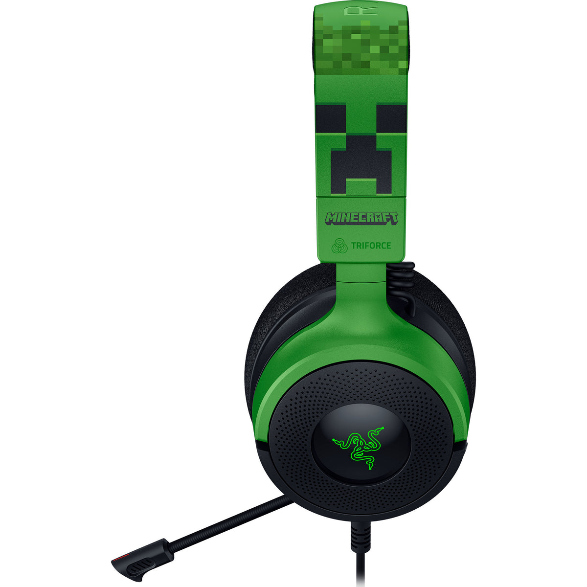 Razer kraken v4 x - minecraft edition over-ear gaming headset (zwart groen, pc, playstation 5, nintendo switch)