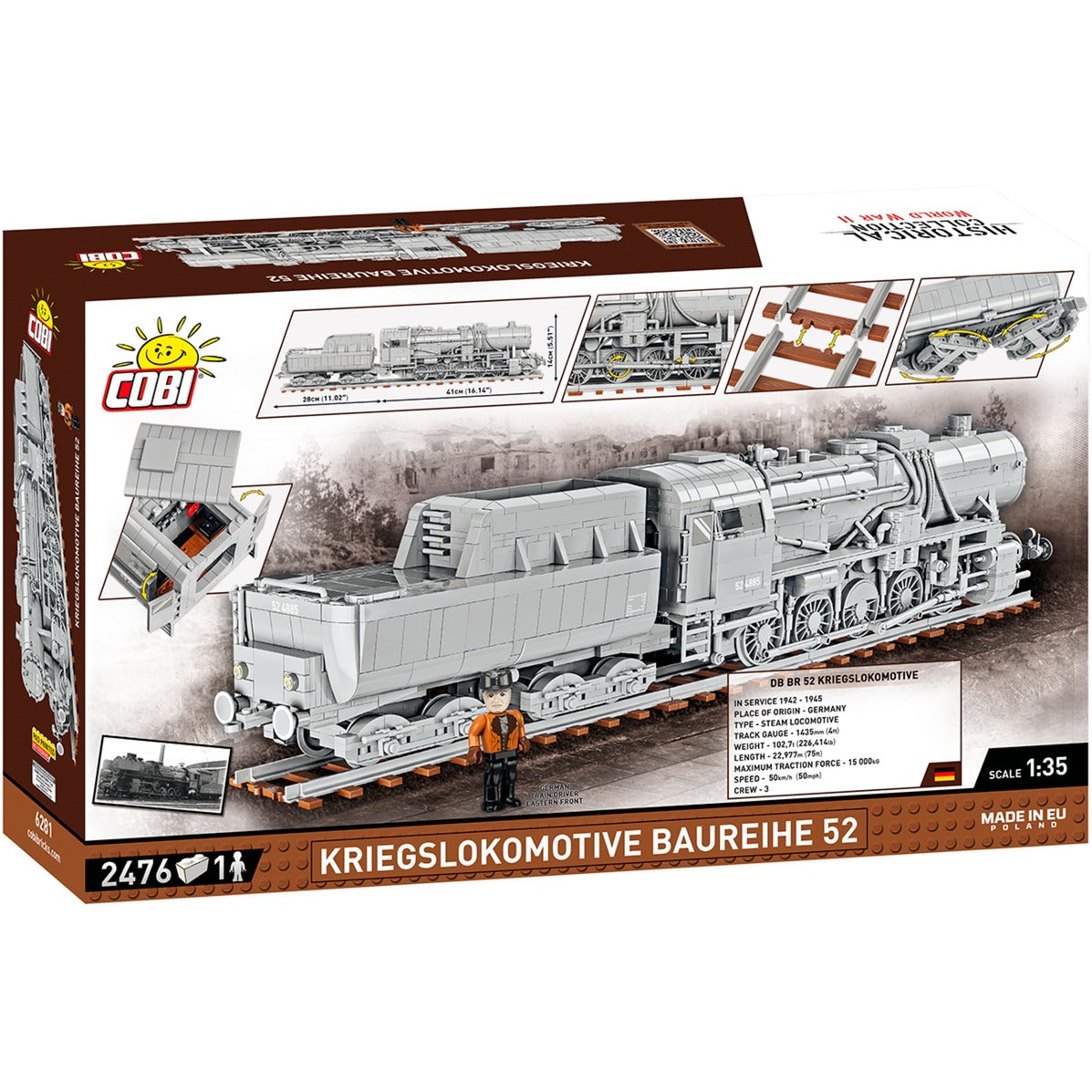 Cobi kriegslokomotive baureihe 52 constructiespeelgoed (schaal 1:35)