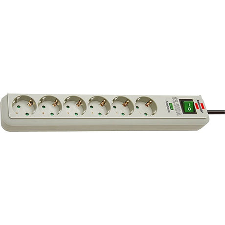 Brennenstuhl eco-line 13.500a stekkerdoos met overspanningsbeveiliging 6-voudig lichtgrijs 1,5m h05vv-f 3g1,5