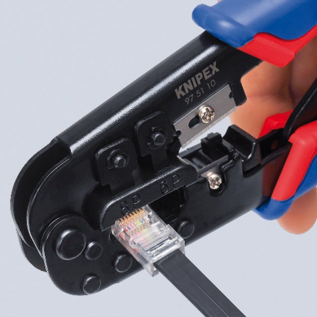 Knipex 975110 - krimptang rj11 12 (6pin 9.65mm) - rj45 (8pin 11.68mm)