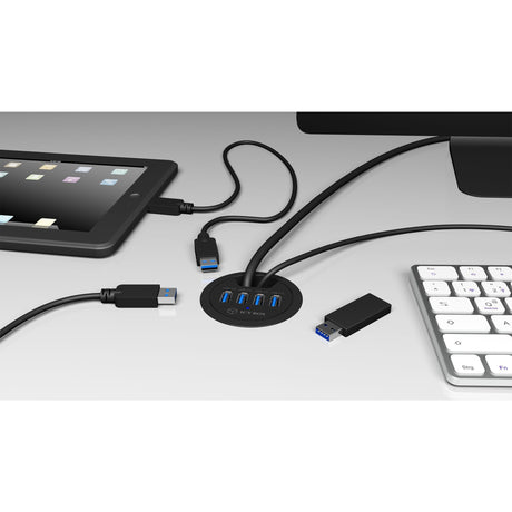 Icy box ib-hub1403 usb-hub (zwart, 4x usb 3.0)
