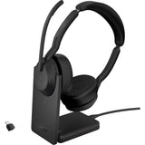 Jabra evolve2 55 - link390c ms stereo met oplaadhouder on-ear headset (zwart, stereo, microsoft teams, usb-c, link380c)