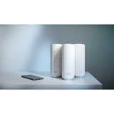 Netgear orbi 370 wifi mesh systeem, dual-band wifi 7-mesh systeem, 3 stuks mesh router (wit, 1x orbi wifi 7-router (rbe371), 2x orbi wifi 7-satellieten (rbe370))