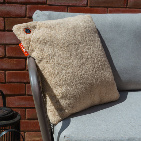 Cozy una woolly 45 x 45 cm draadloos warmtekussen (lichtbeige, powerbank 5000 mah)