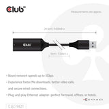 Club 3d usb-a naar rj45 ethernet 5gbps adapter (zwart)