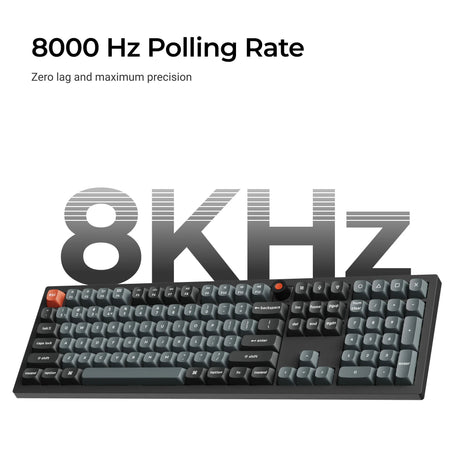 Keychron v6w-d3 8k qmk wired custom mechanical keyboard (zwart, us lay-out (qwerty), super brown, 100%, rgb leds, double-shot pbt, hot swap, 8k, knop)