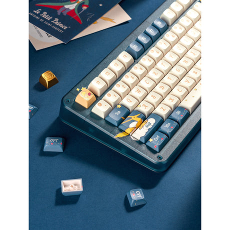 Iqunix zx75 sky encounter wireless mechanical keyboard (blauw, us lay-out (qwerty), iqunix silent rose, 75%, rgb leds, hot-swappable, double-shot pbt, 2.4ghz | bluetooth 5.1 | usb-c)