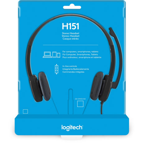 Logitech stereo headset h151 on-ear (zwart)