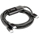 Club 3d usb-c naar 2x usb-c splitterkabel (zwart, 1,83 meter, 100 w)