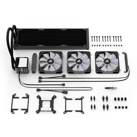 Sharkoon s100 argb waterkoeling (zwart, 4-pins pwm fan-connector)