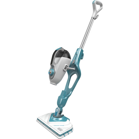 Black+decker bhsm1610dsm 1600w steam-mop met steamitt, deltavoet en 15 accessoires stoomreiniger (wit blauwgrijs)