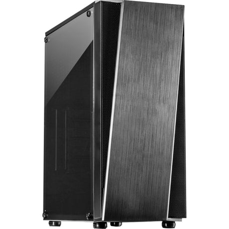 Inter-tech t-11 televen midi tower behuizing (zwart | 3x usb-a | window)