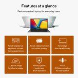 Asus vivobook go 15 e1504fa-bq5403w 15.6 laptop (zwart | ryzen 5 40 | radeon 610m | 8 gb | 512 gb ssd)