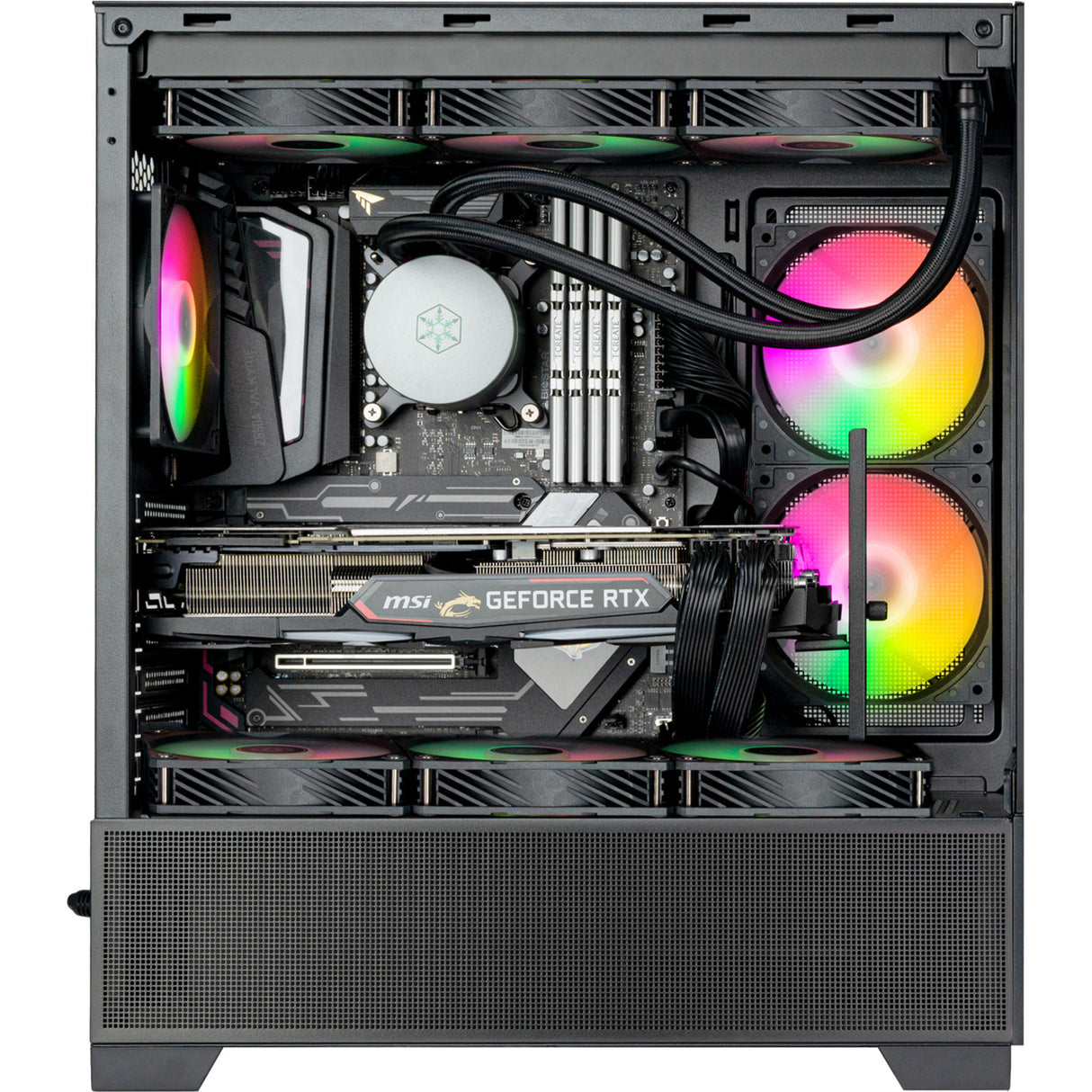 Silverstone lucid 05 mini tower behuizing (zwart | 2x usb-a | 1x usb-c | rgb | tempered glass)