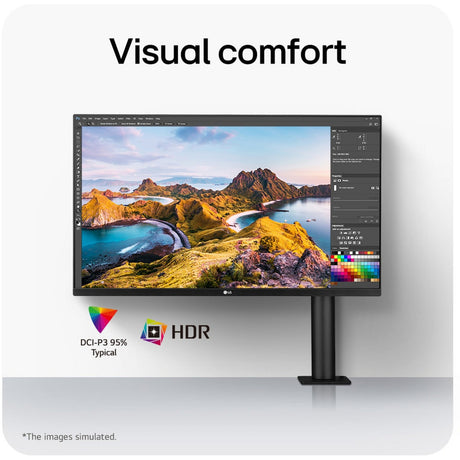 Lg ergo ips monitor met usb type-c 31.5 4k uhd (zwart, 2x hdmi, 1x displayport)