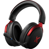 Mchose v9 pro wireless over-ear gaming headset (zwart rood, pc laptop playstation switch smartphone, 2.4g bluetooth wired type-c)