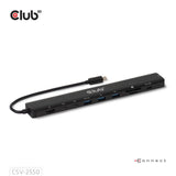 Club 3d 10-1 portable dock usb type-c 10gbps to hdmi 8k30hz pd3.1 max.140 watt dockingstation (zwart, hdmi, usb-c, lan)