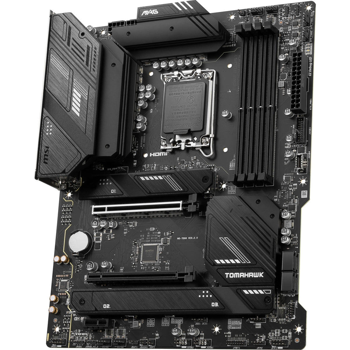Msi mag b760 tomahawk wifi socket 1700 moederbord (zwart, raid, 2.5 gb-lan, wi-fi 6e, bt, sound, atx)