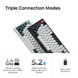 Keychron q5 he qmk wireless custom keyboard (zwart, us lay-out (qwerty), gateron double-rail magnetic nebula, 96%, rgb leds, osa double-shot pbt, hot swap, knob, 2.4ghz | bluetooth 5.1 | usb-c)