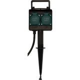 Brennenstuhl tuincontactdoos met aardspies 1154430 stekkerdoos (zwart, 1,4 meter, ip44)