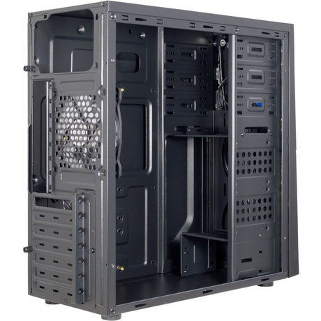 Inter-tech b-02 rgb midi tower behuizing (zwart | 3x usb-a | rgb | window)