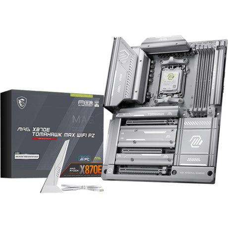 Msi mag x870e tomahawk max wifi pz socket am5 moederbord (wit, raid, 5gb-lan, wi-fi 7, bt 5.4, sound, atx)